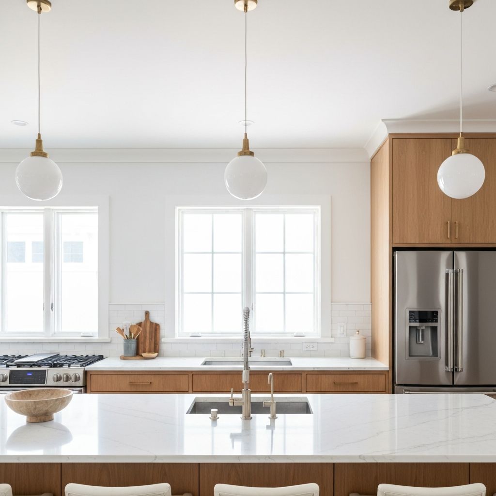 Cozinha moderna reformada em casa de praia