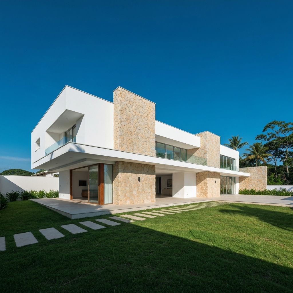 Fachada de casa nova construída em Búzios